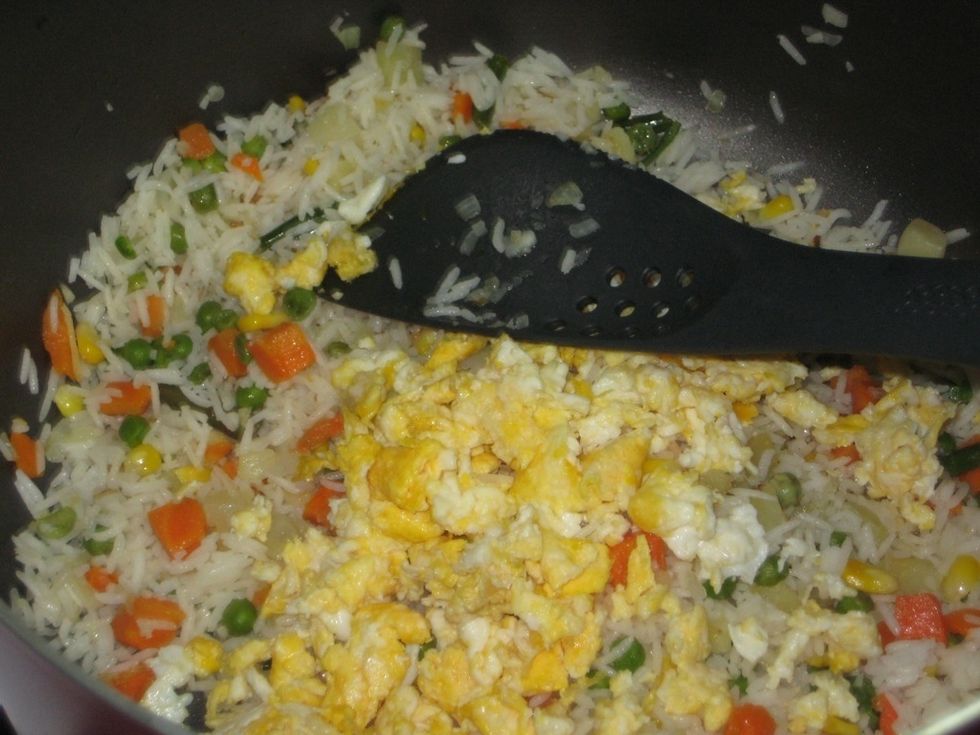 Add the pre-cooked eggs