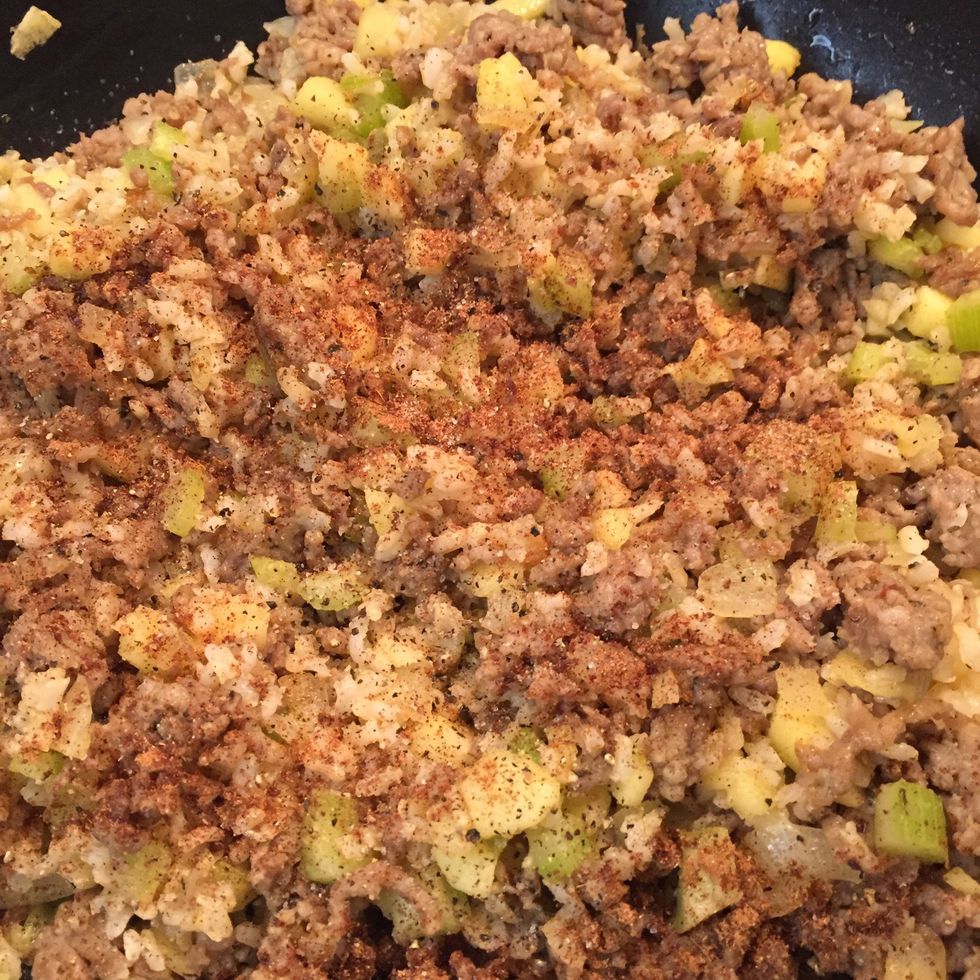 Add the pumpkin pie spice, sea salt, & black pepper.