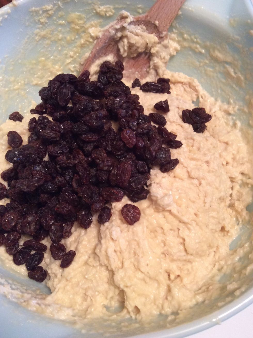 Add the raisins.