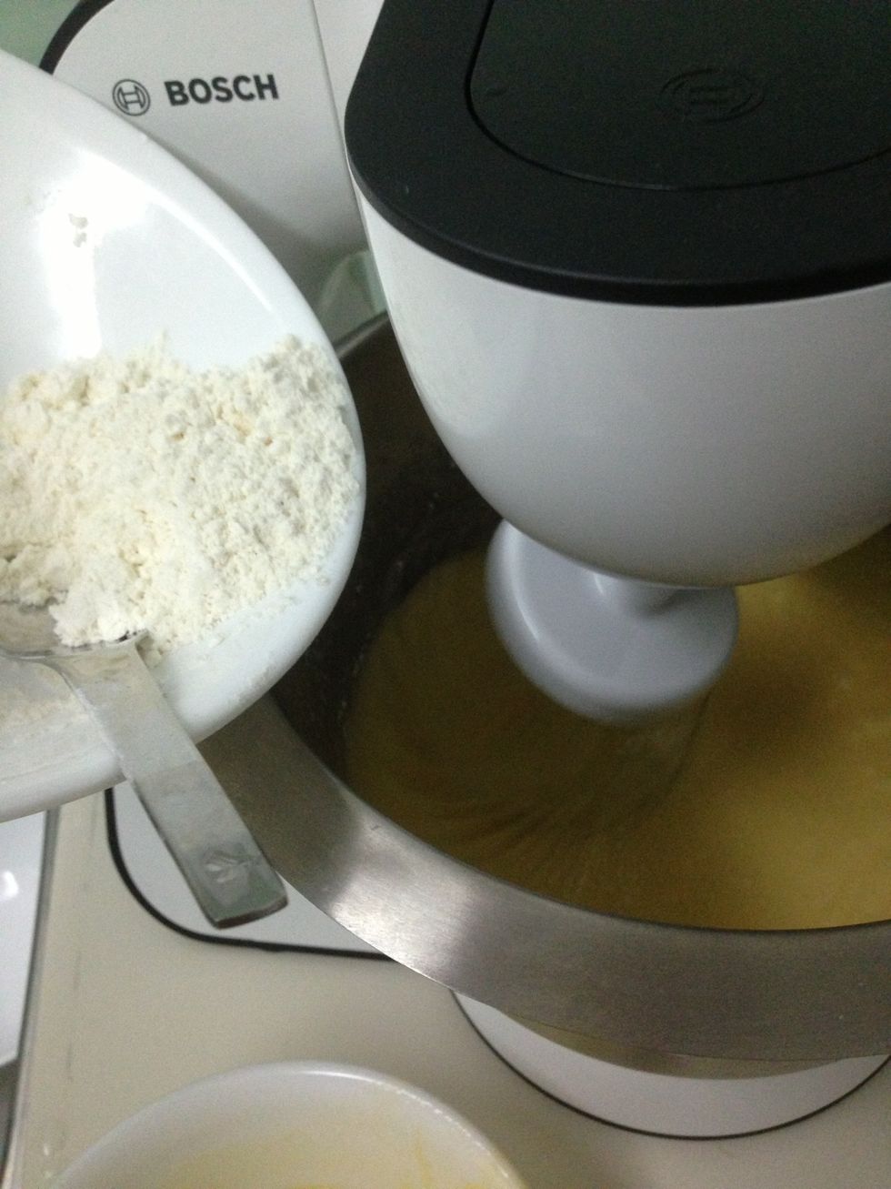 Add the remaining flour