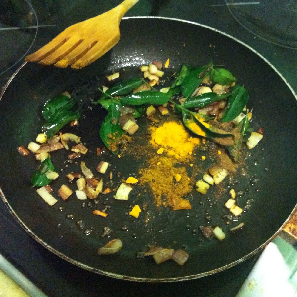 Add the remaining spices to the pan