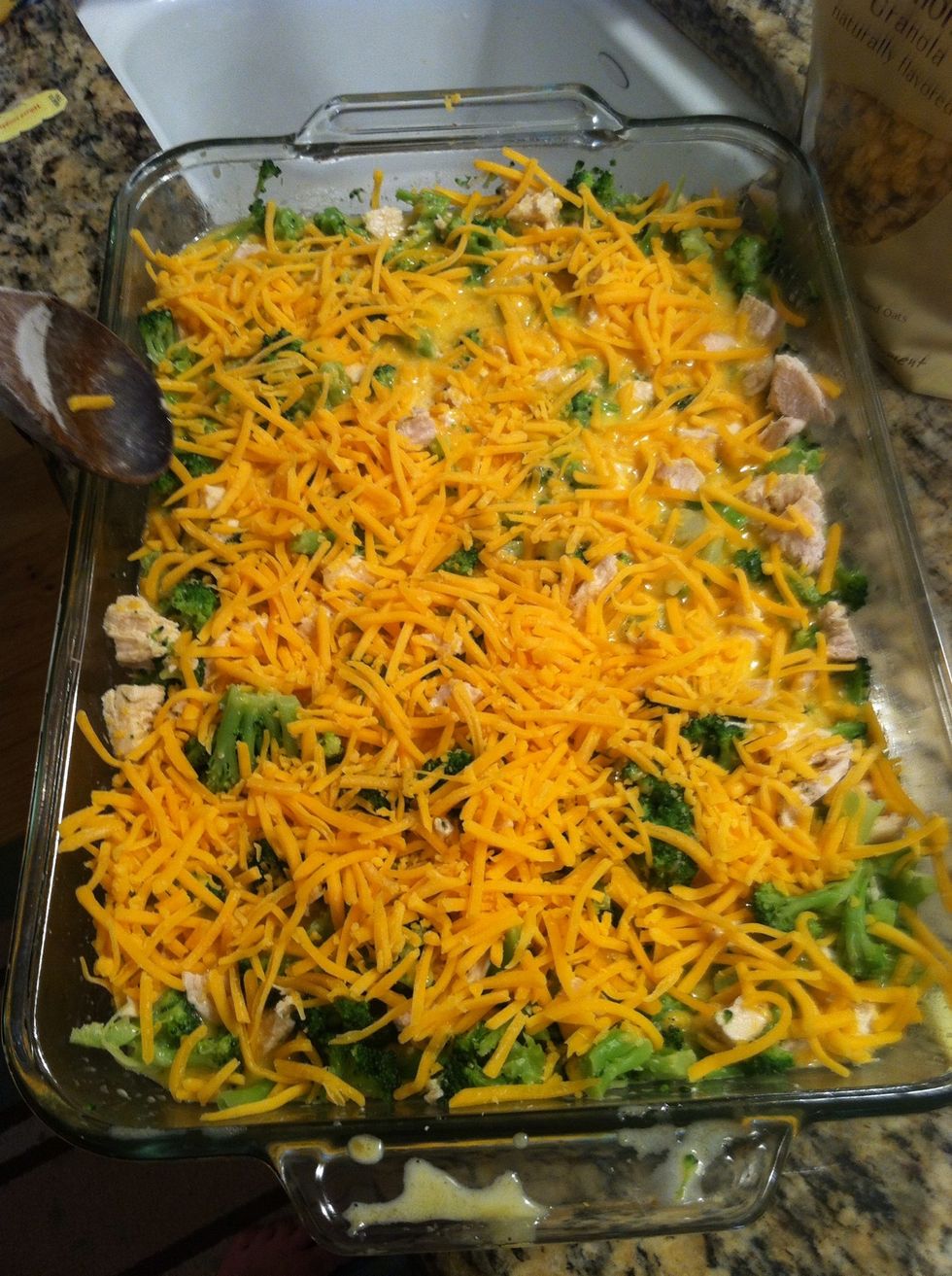 Add the rest of the cheese on top (don't mix)