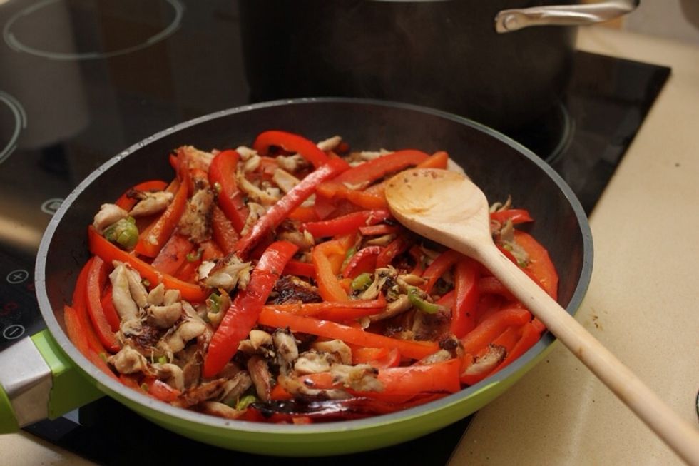 Add the rest of the fried ingredients and...