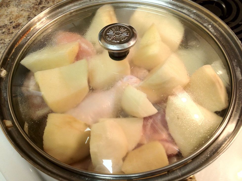 Add the rest of the vegetables. You can use broccoli in this dish as well!