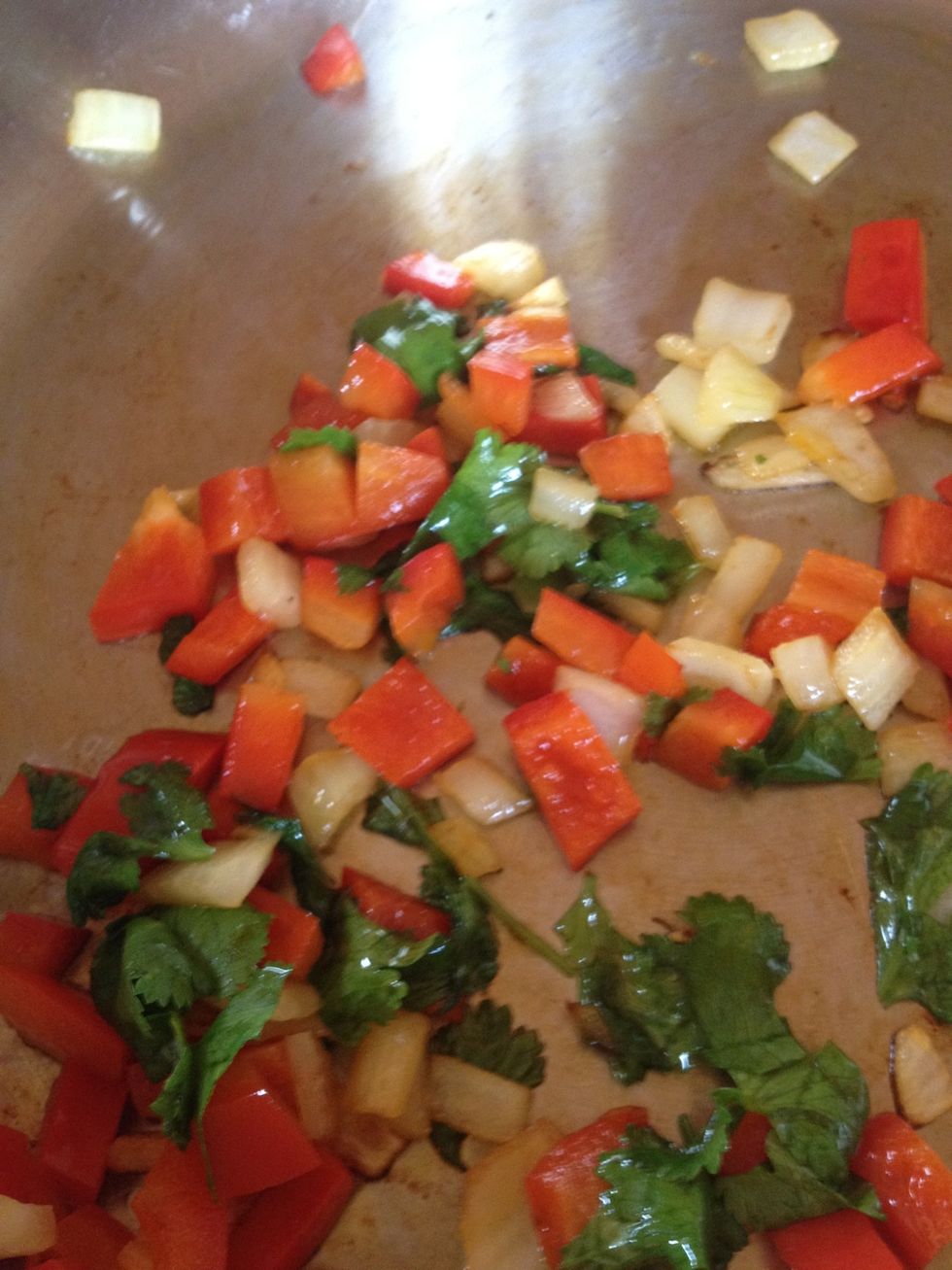 Add the rest of the vegies & stir