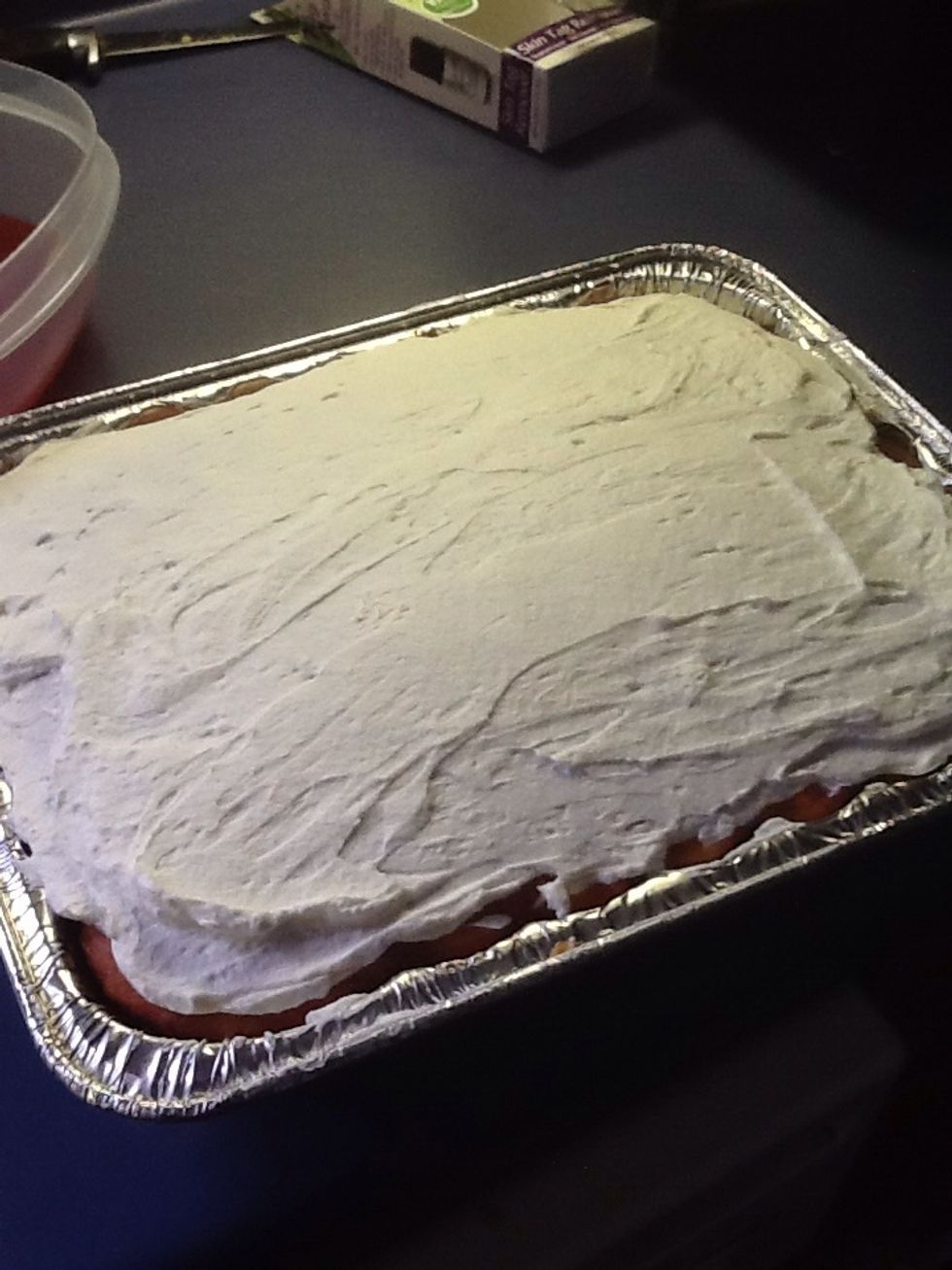 Add the rest of the whipped cream as thick as you want it.
