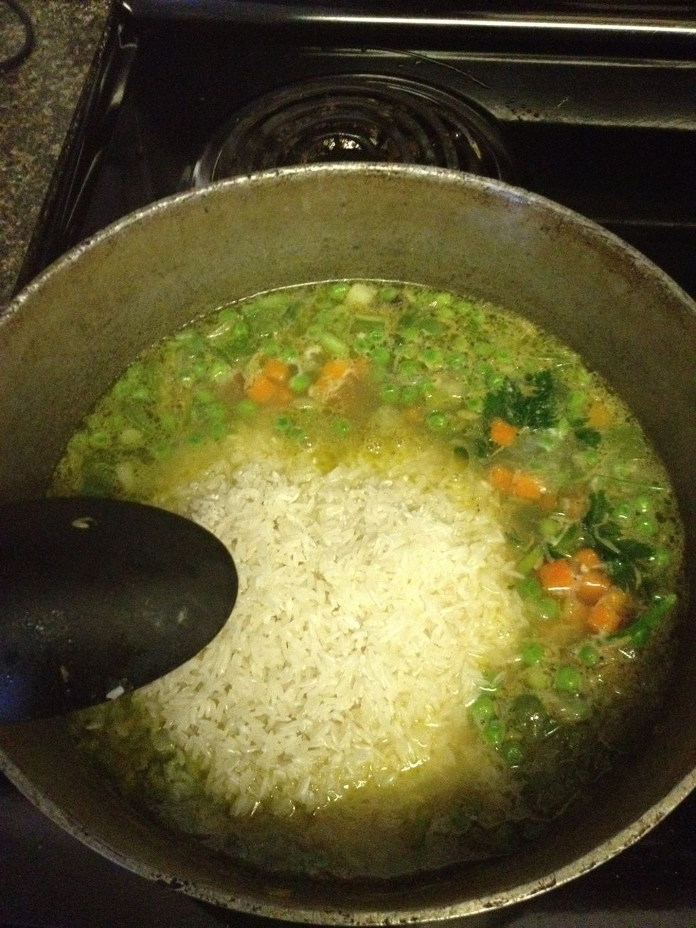 Add the rice.... ( about 2 cups)