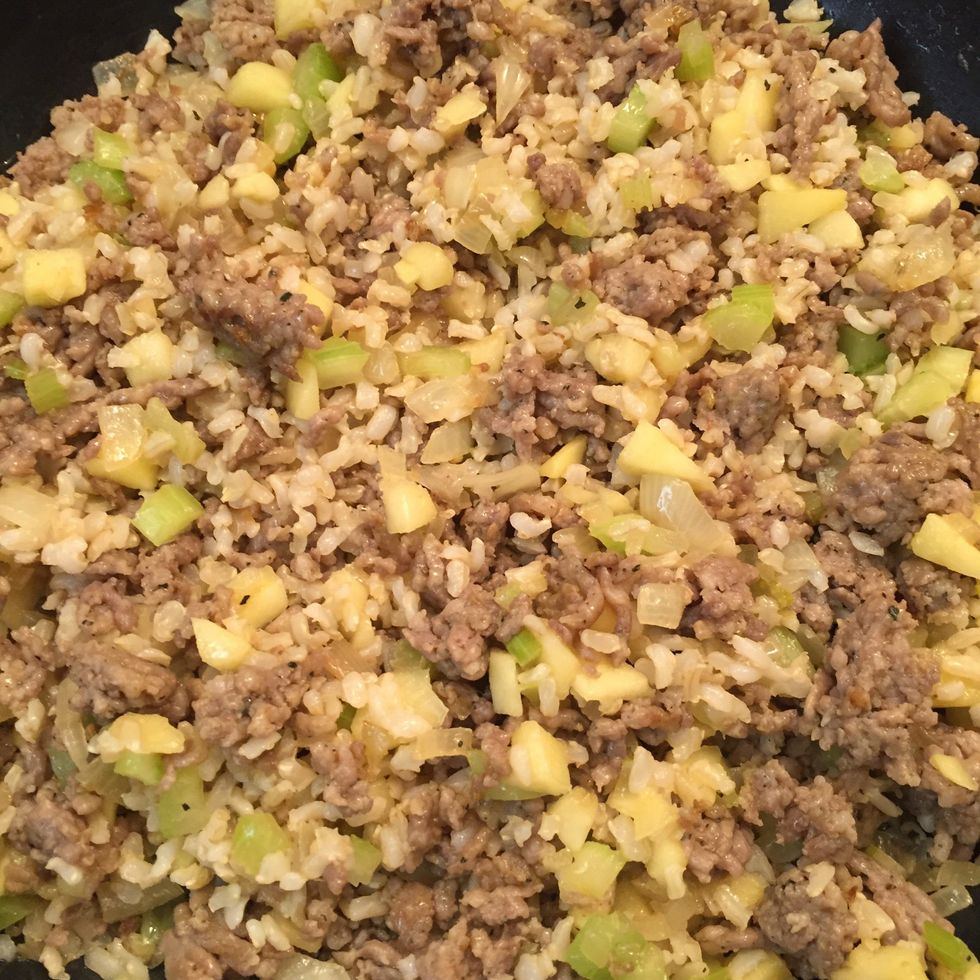 Add the rice and mix to combine.