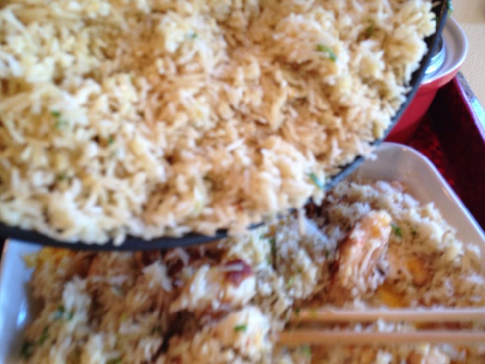Add the rice to the saut\u00e9ed vegetables
