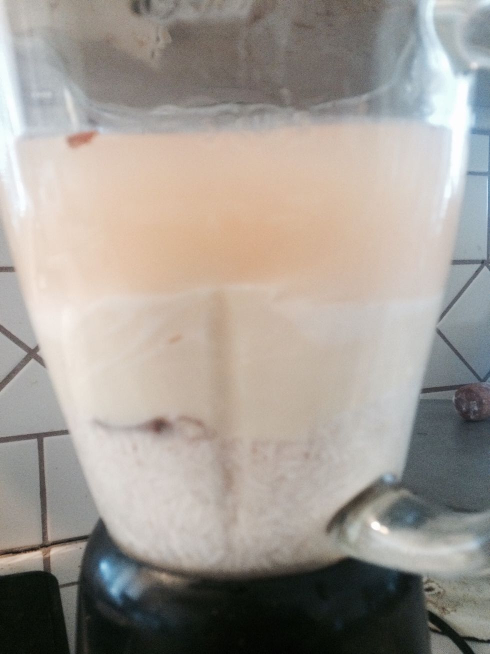 Add the rice with water and the 1 and 1/2 cup of sweetened condensed milk
