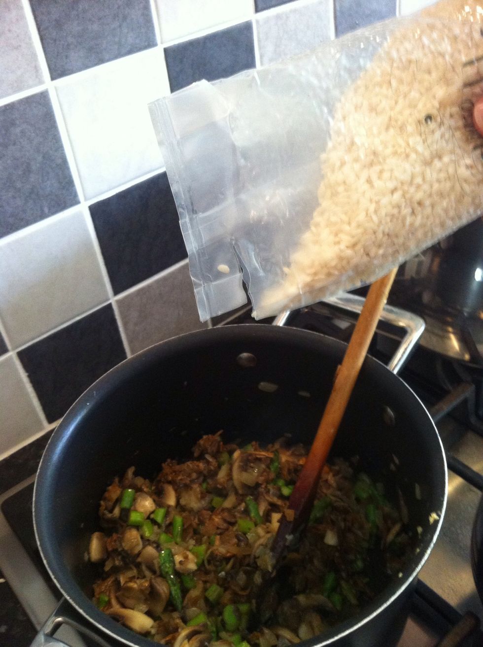 Add the risotto now This was for 3-4 people