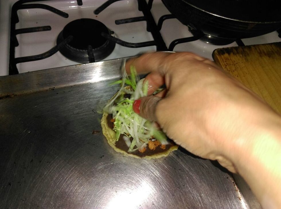 Add the romaine lettuce