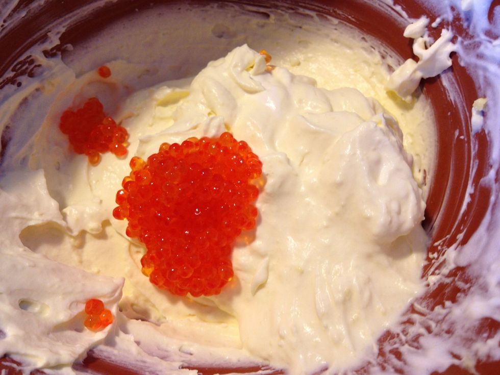 Add the row to your cold mousseline sauce. Taste and add salt and pepper if needed