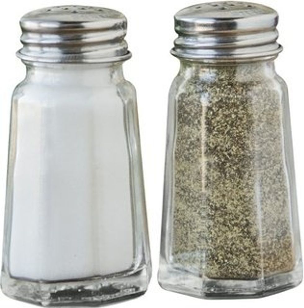 Add the salt and pepper and stir.