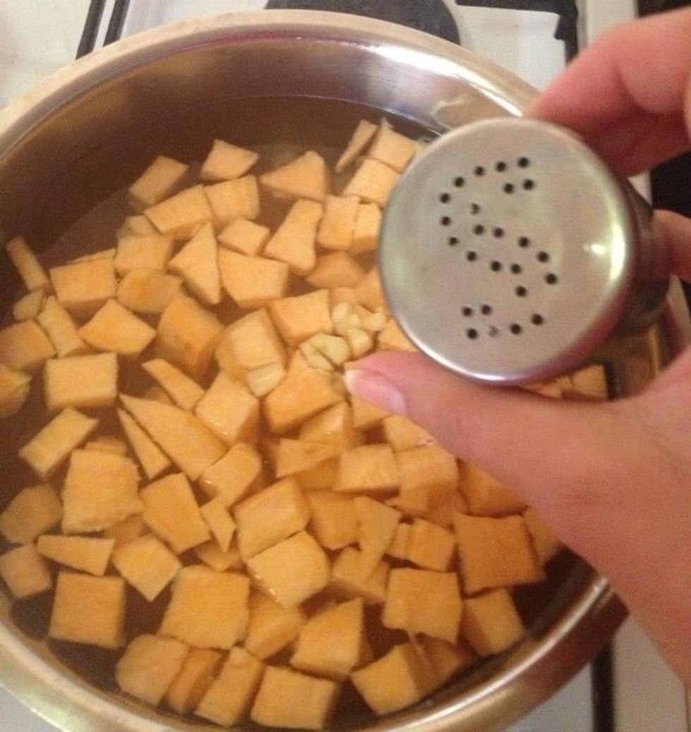 Add the salt and stir the ingredients