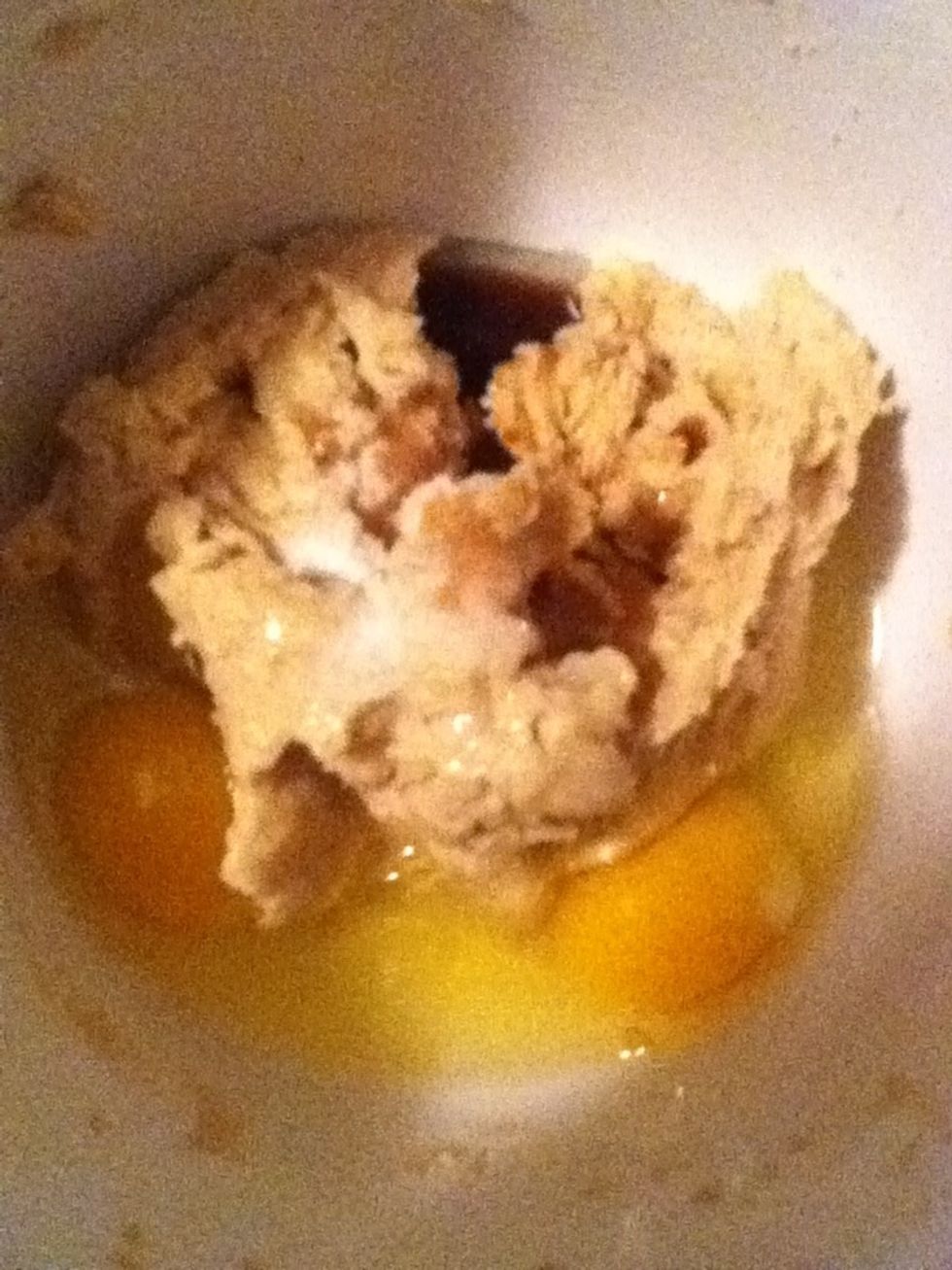 Add the salt, vanilla and eggs. Mix for about one minute