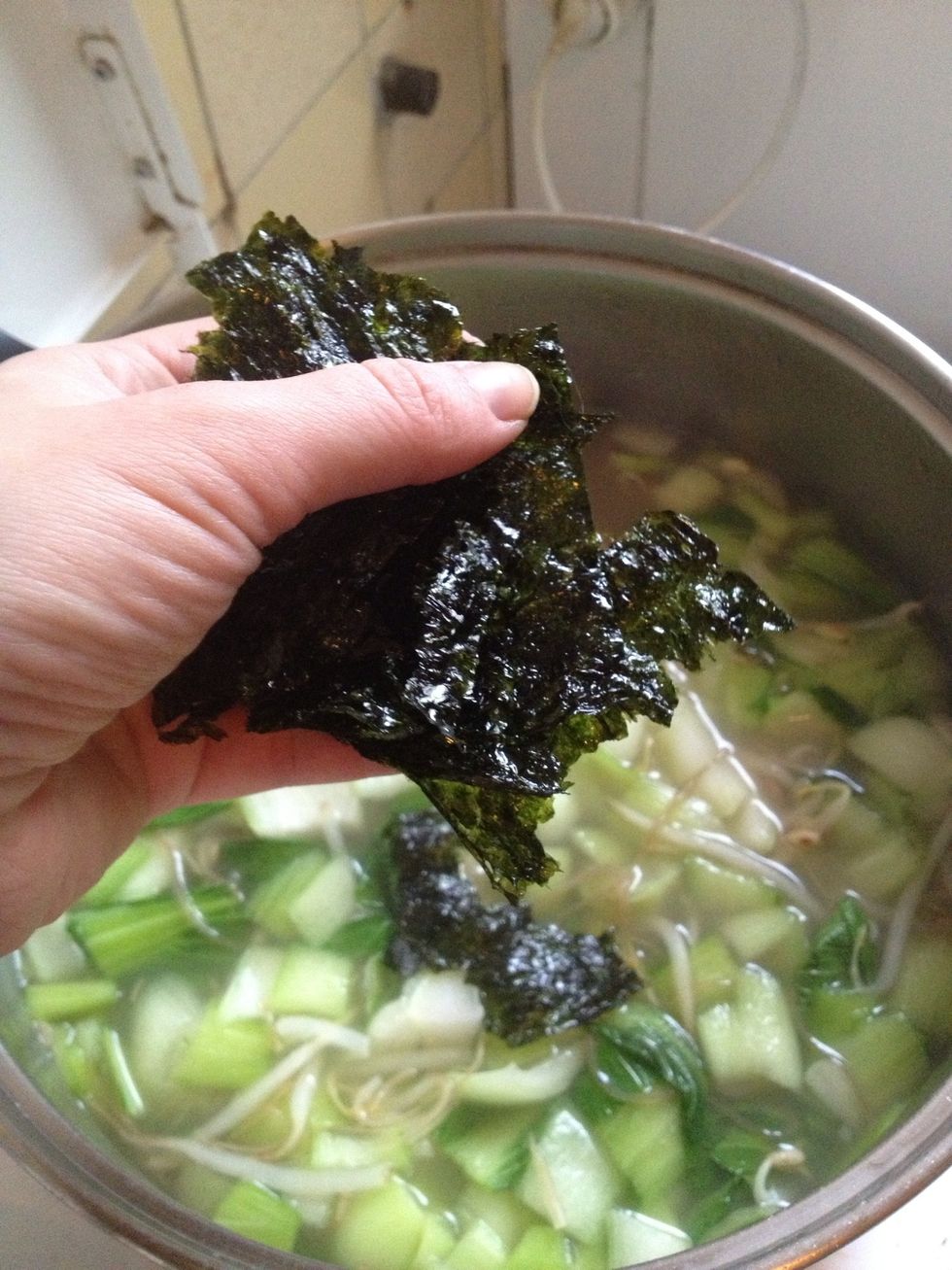 Add the seaweed.