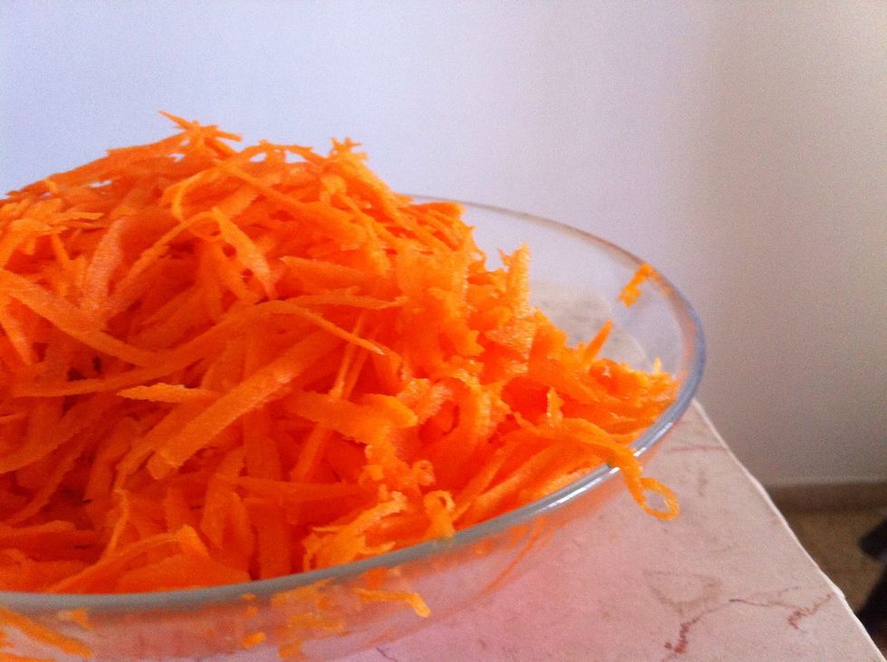 Add the shredded carrot to the mix
