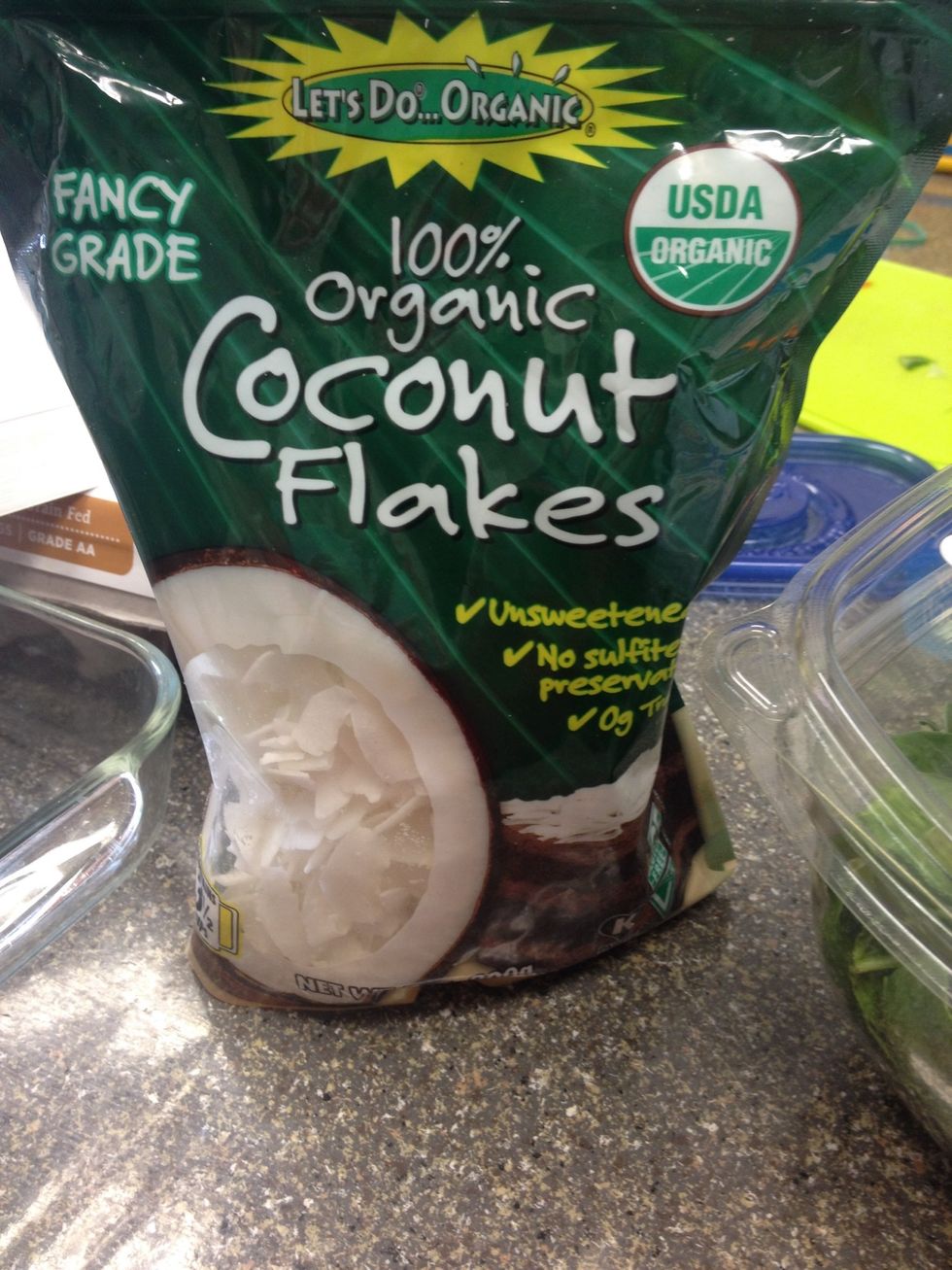 Add the shredded coconut to the food processor