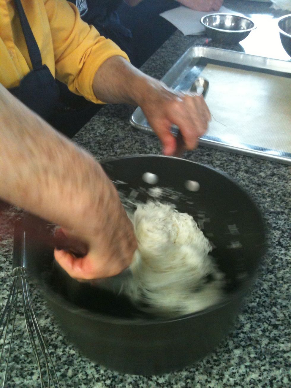 Add the shredded coconut