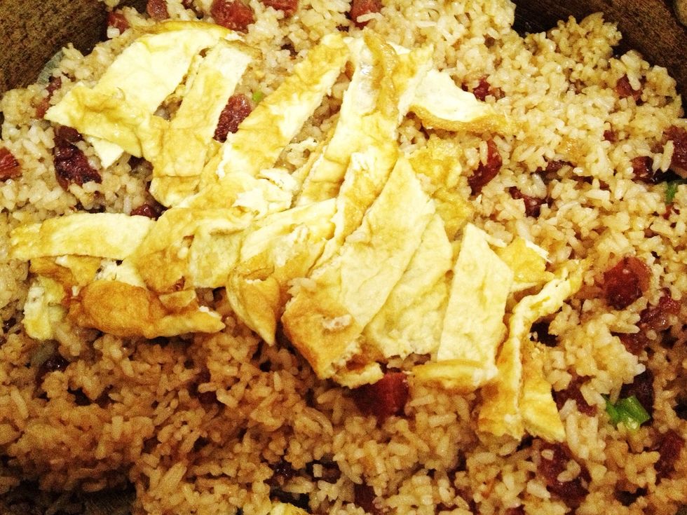 add the sliced eggs. mix mix mix