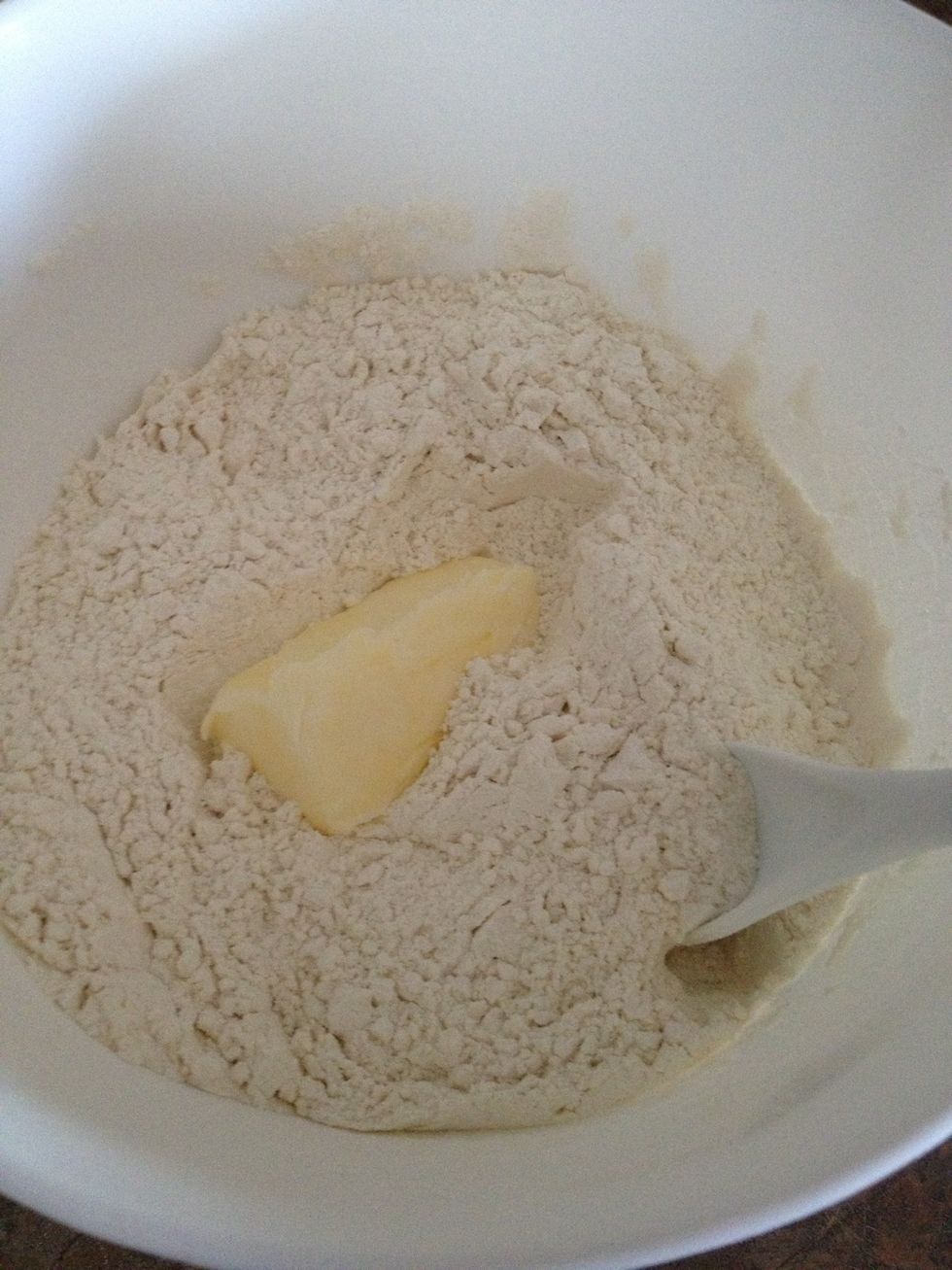 Add the softened butter.