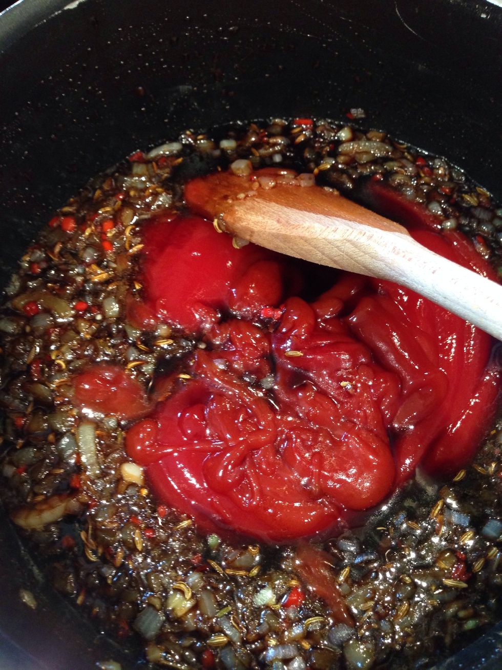 Add the soy sauce and ketchup