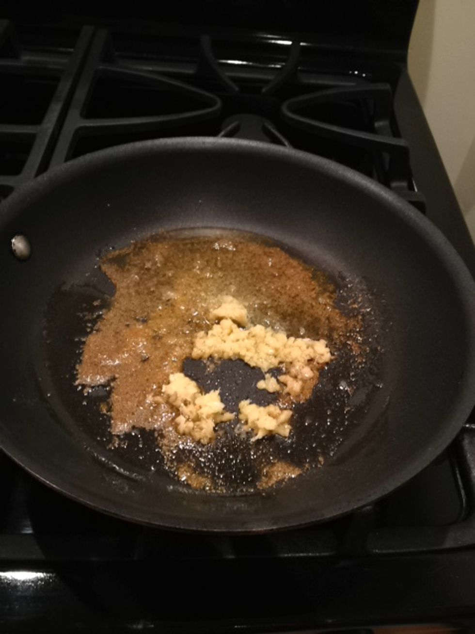 Add the spices (cumin and curry powder) and salt, and swirl to combine. Then add the garlic.