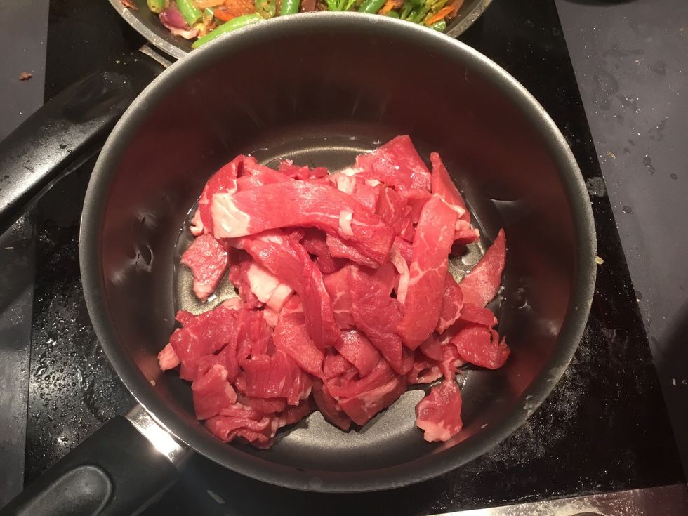 add the steak strips