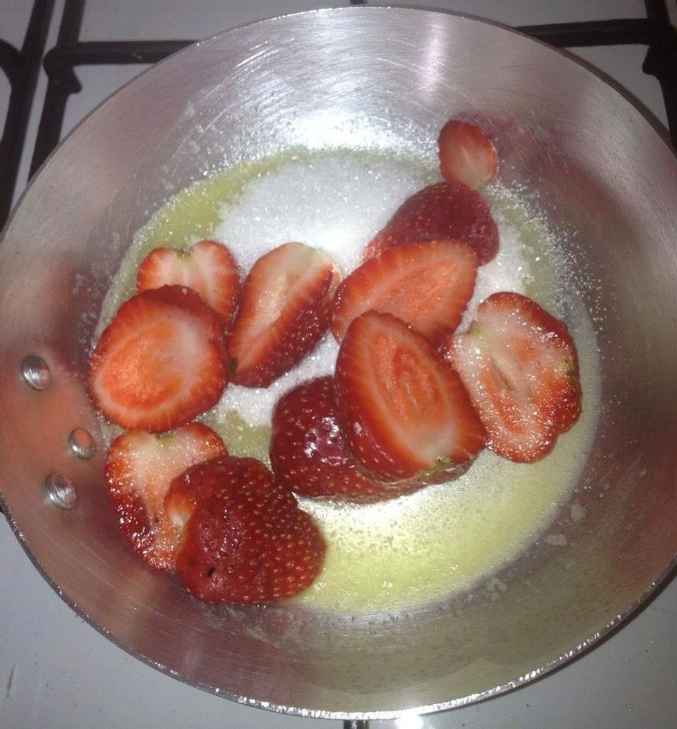 Add the strawberries