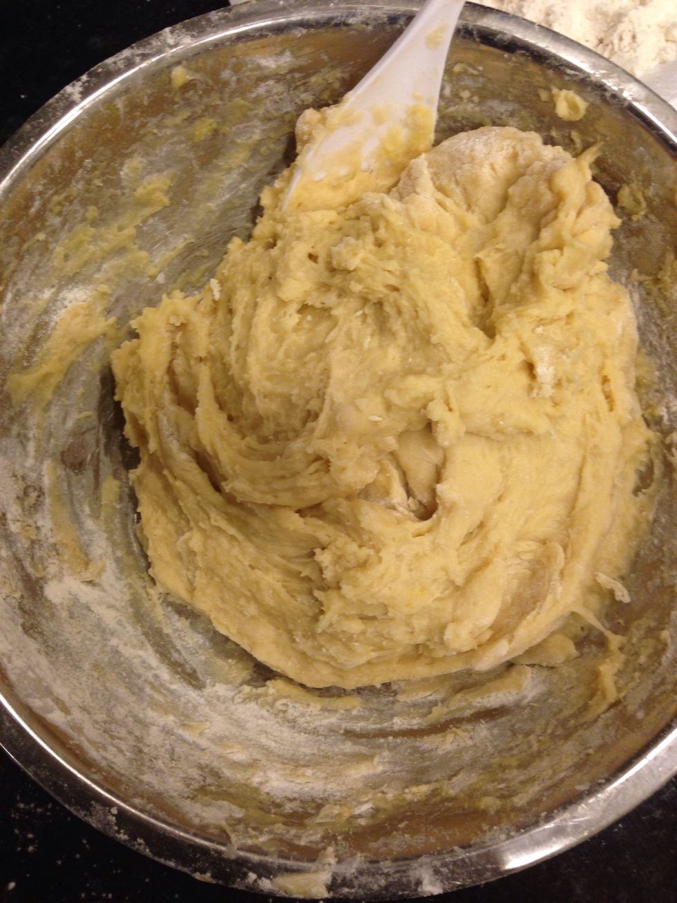 Add the sugar, 3 cups of flour, salt and eggs; stir well to combine. Add the remaining flour, 1/2 cup at a time, stirring well after each addition.