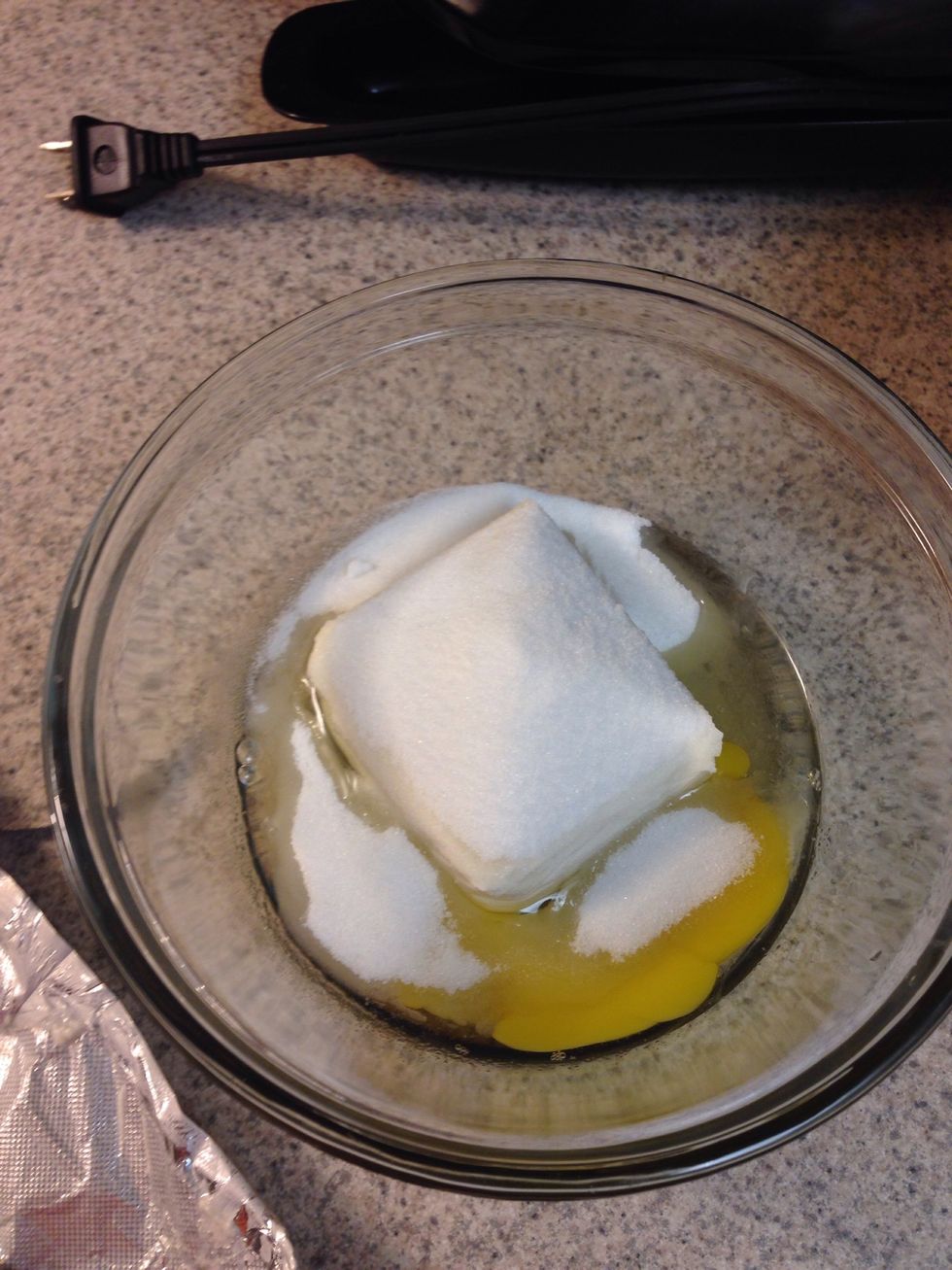 Add the sugar and egg