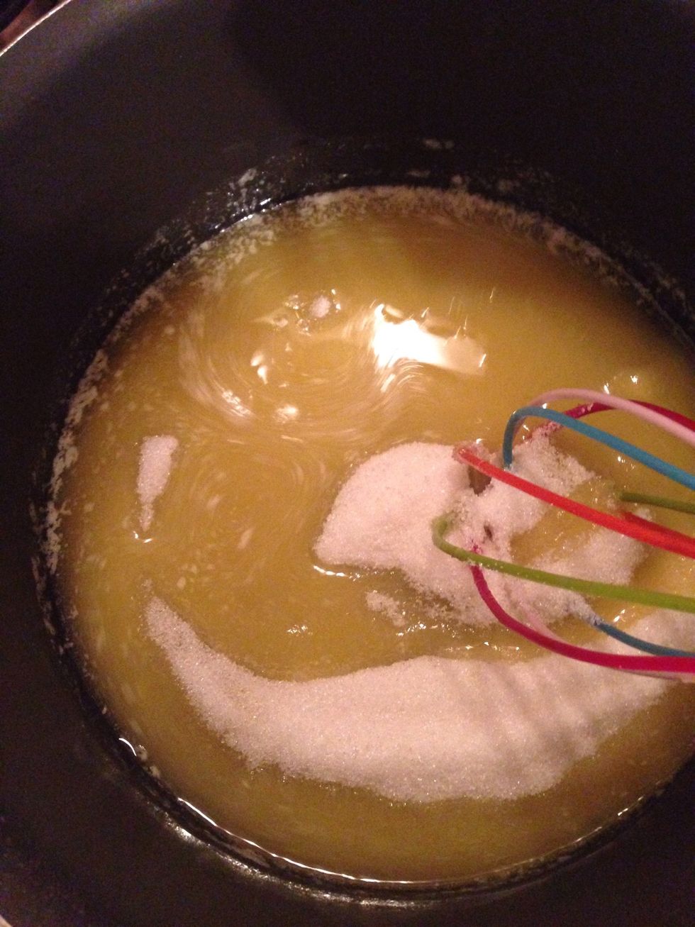 Add the sugar and mix until it dissolves