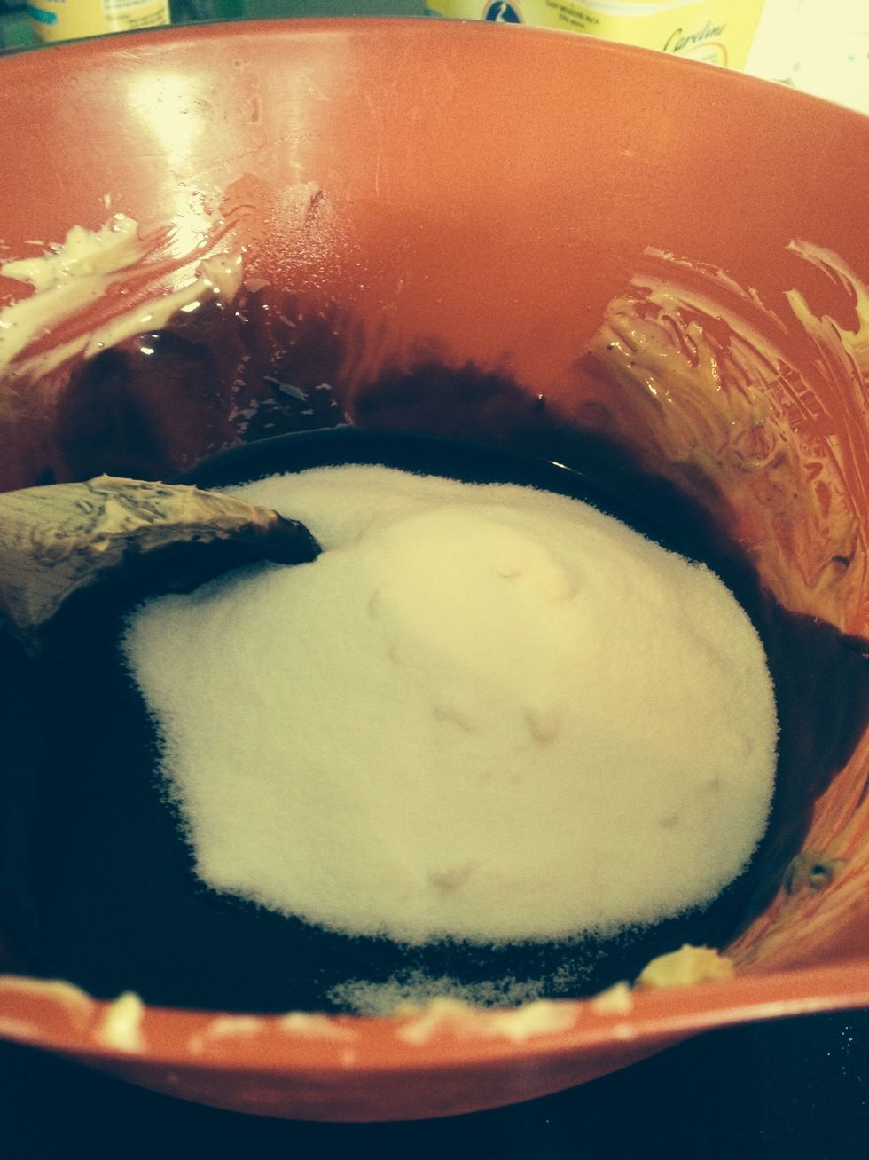 Add the sugar and stir