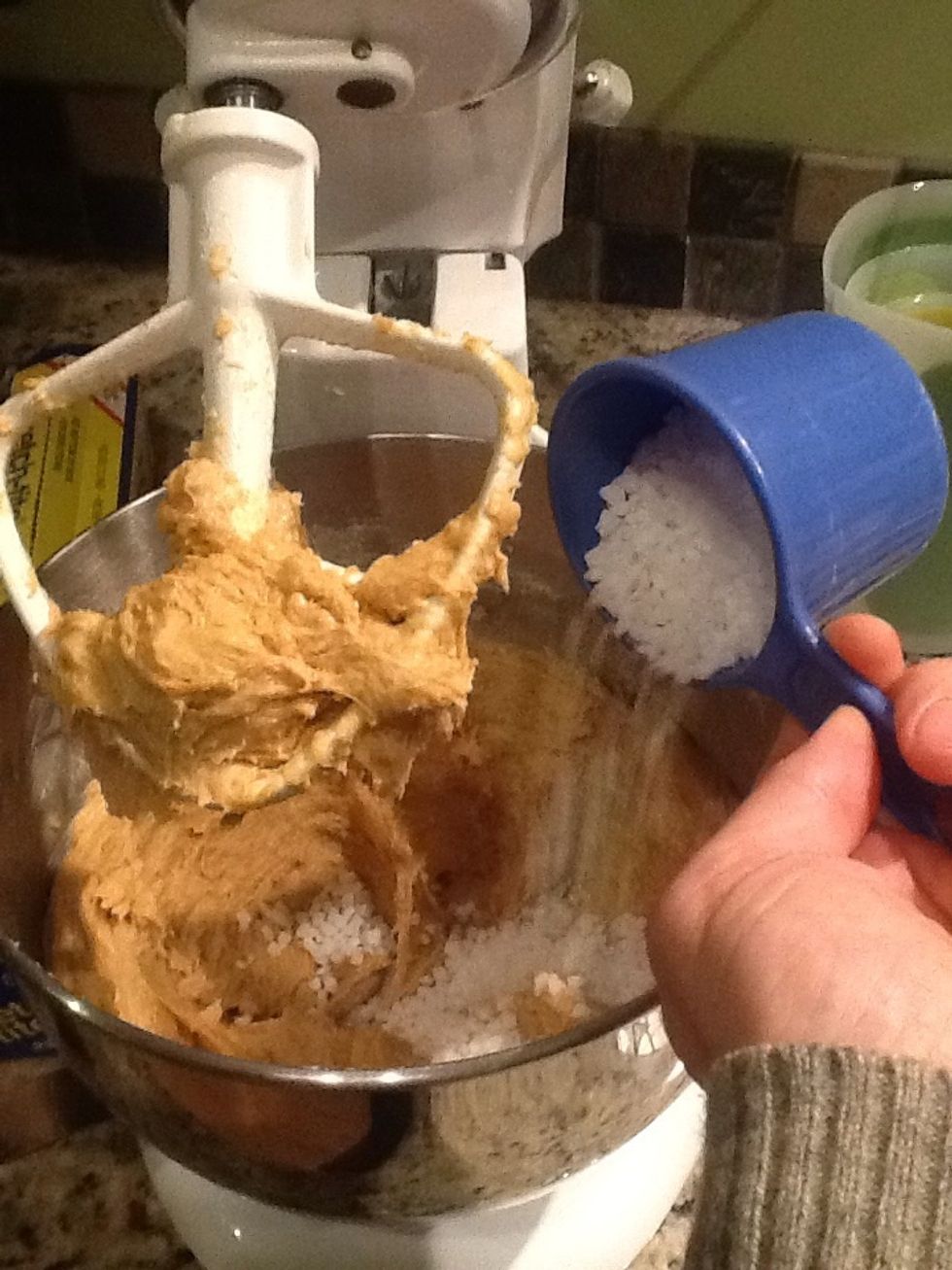 Add the sugar to the batter