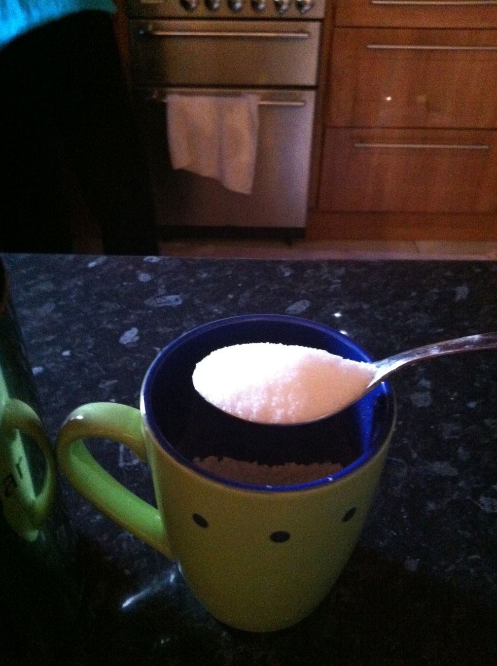 Add the sugar, you can add 1 more tablespoon of sugar if you REALLY want!