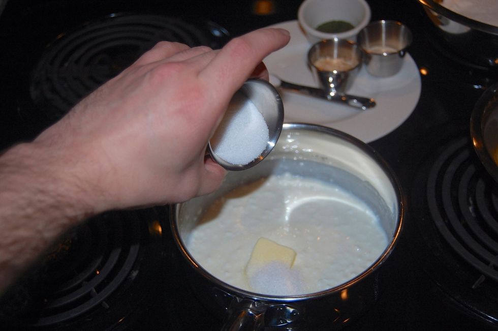 Add the sugar.