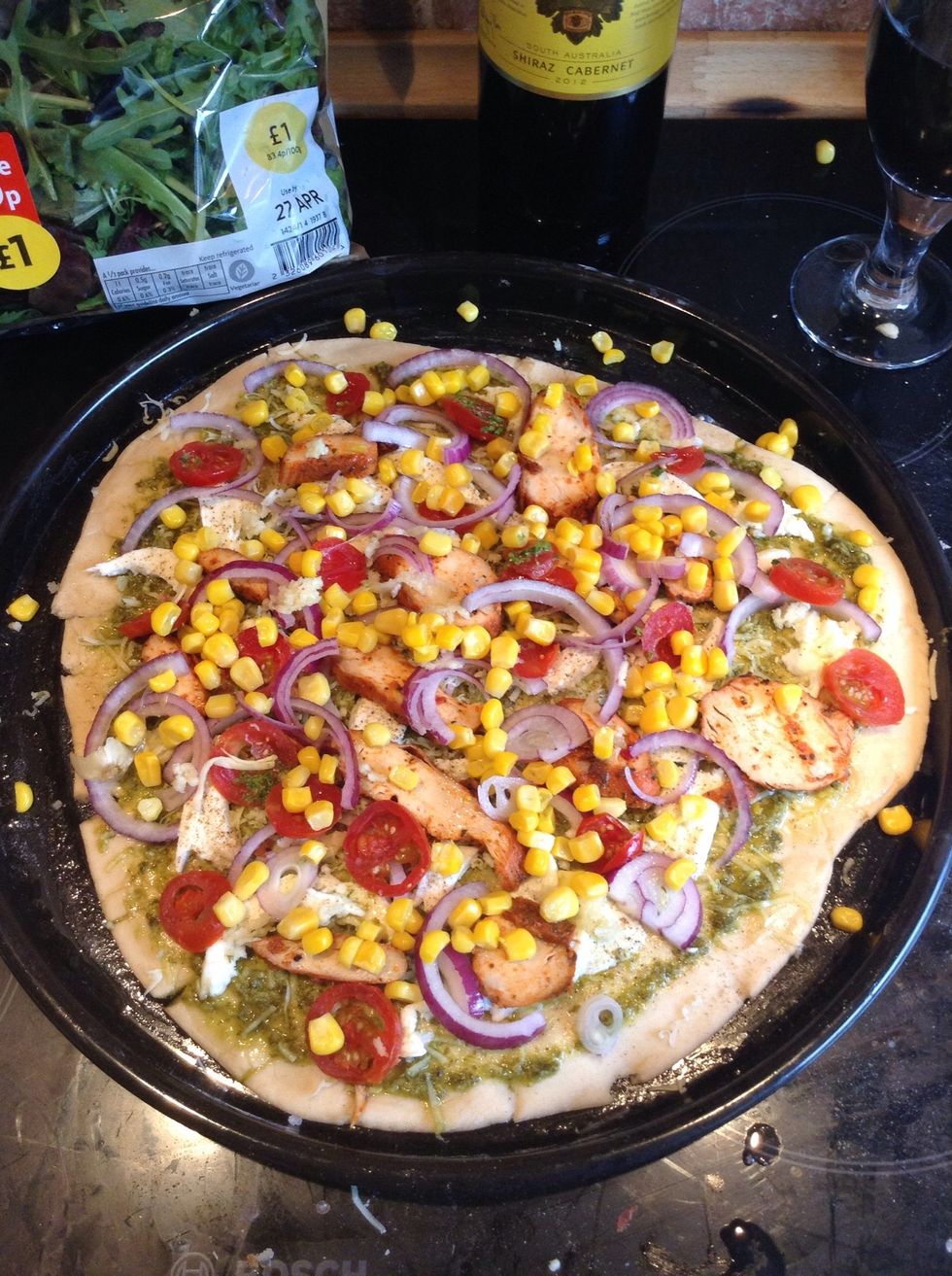 Add the sweetcorn, place in oven for 10 mins