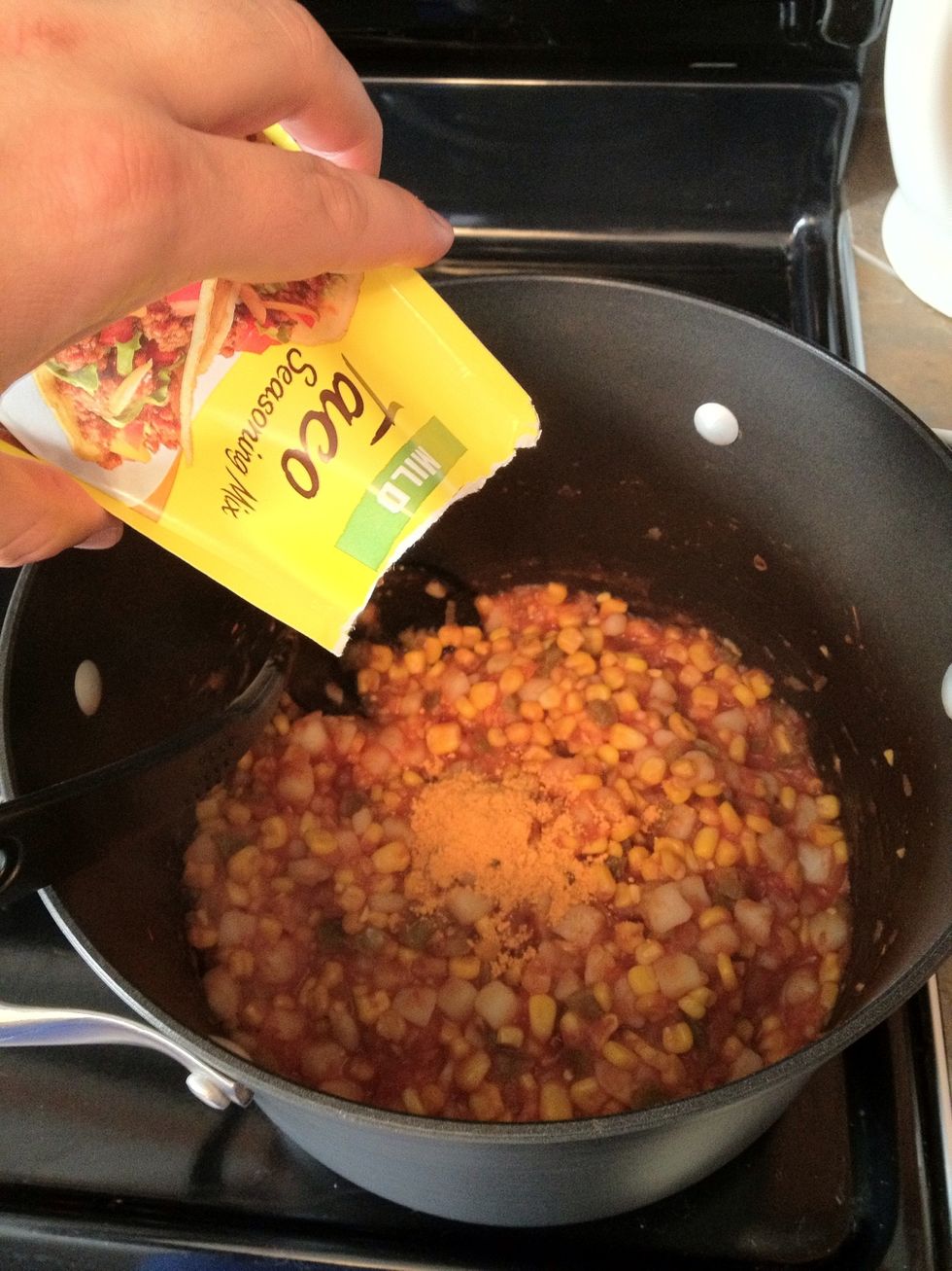 Add the taco seasoning.