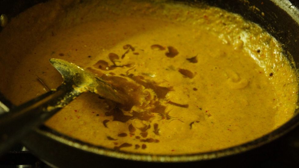 Add the tamarind juice to the mixture..