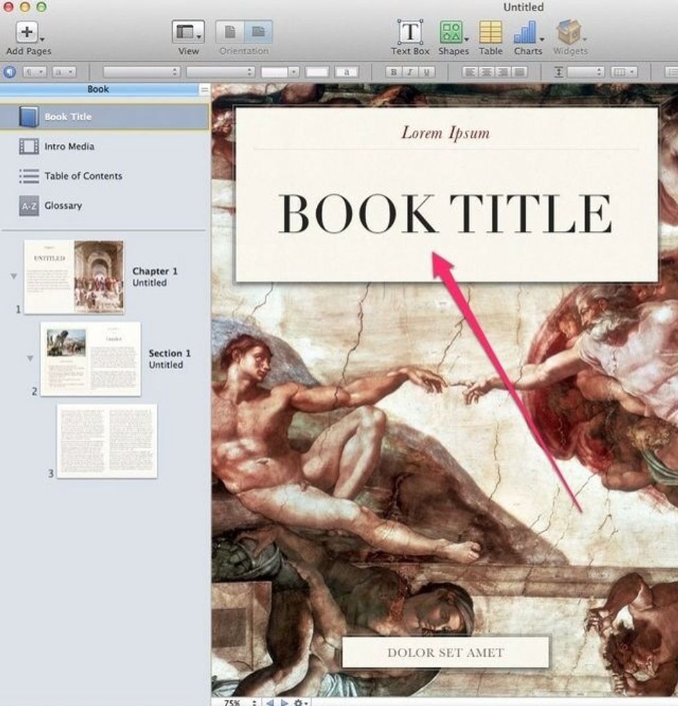 Add the title of your book to the cover page.