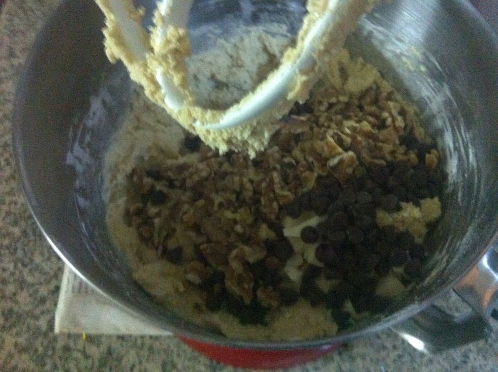 Add the toasted walnuts (or pecans)