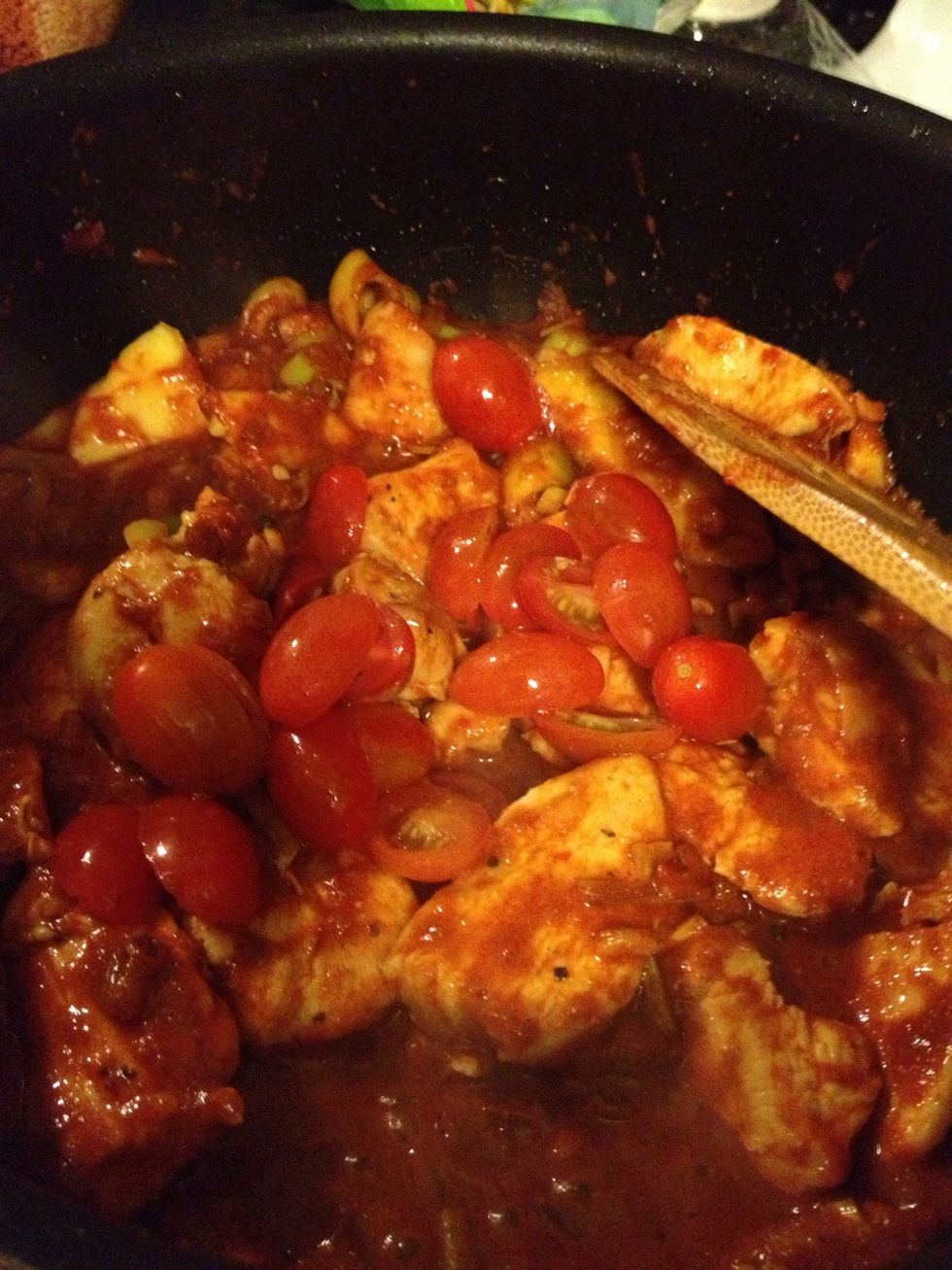 Add the tomato now.