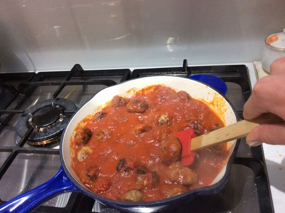 Add the tomatoes and cook for 5 minutes or until heated through. Return the meatballs and cook, stirring occasionally, for 5 minutes or until heated through.