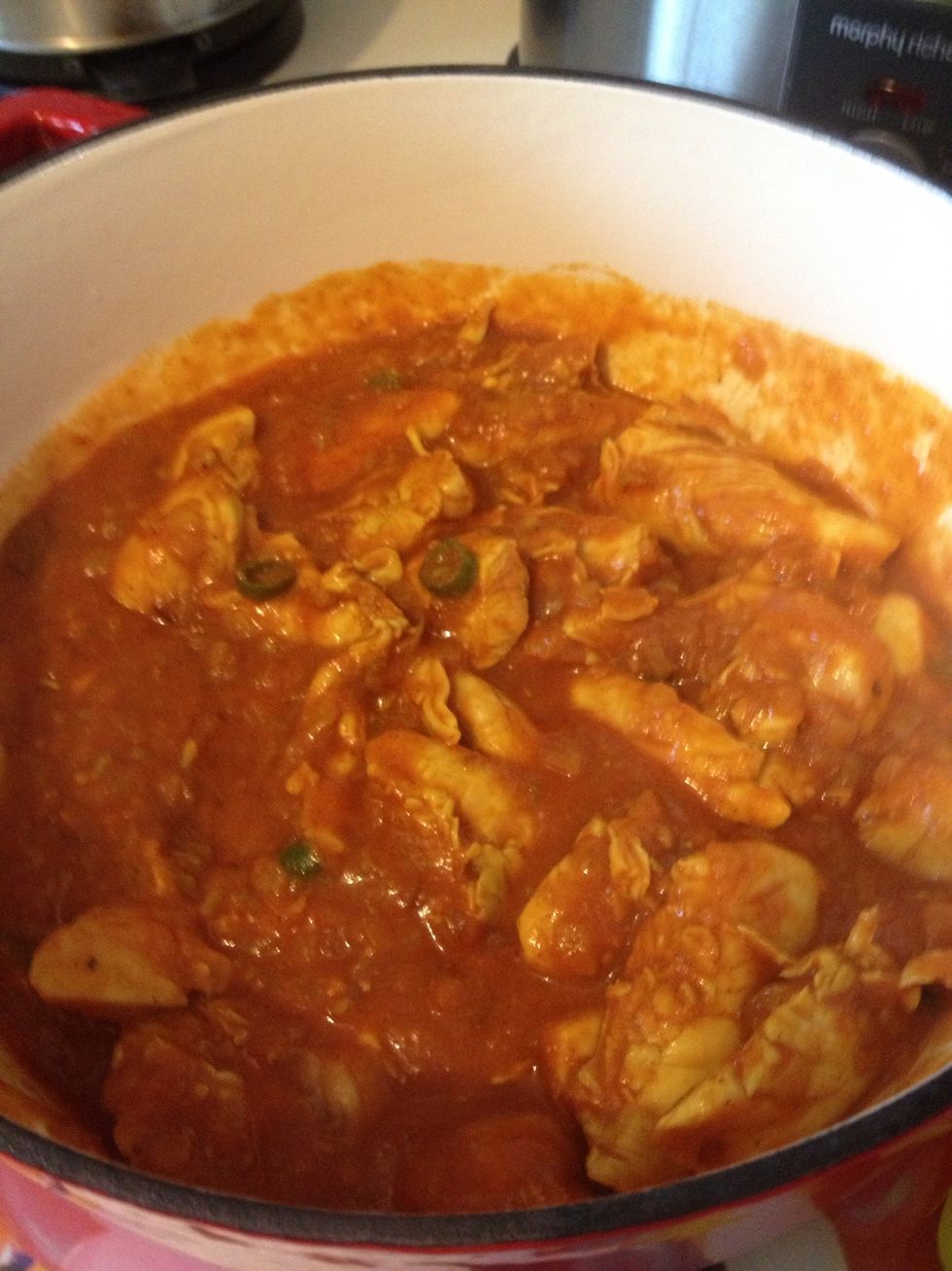 Add the tomatoes and nutmeg and cook on a low heat (slow cooker) for 4-5 hrs or in the pan on the hob for 20-30mins