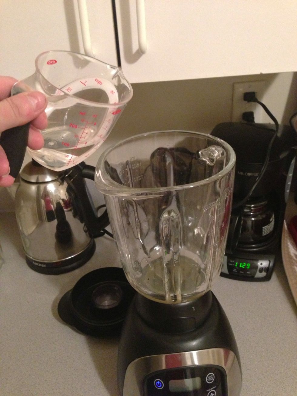 Add the triple sec to a blender.