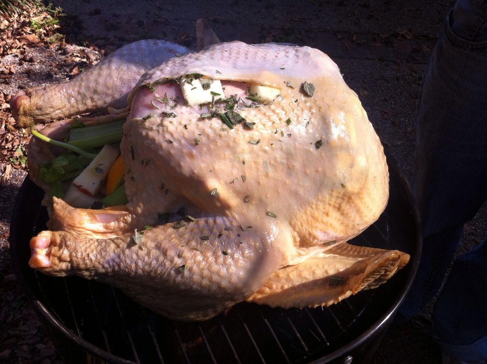 ..add the turkey and put lid on tightly.