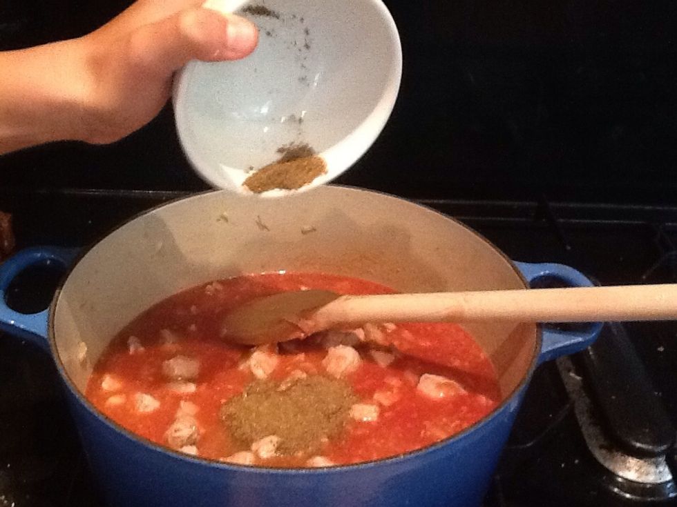 Add the two and a half table spoons of garam masala