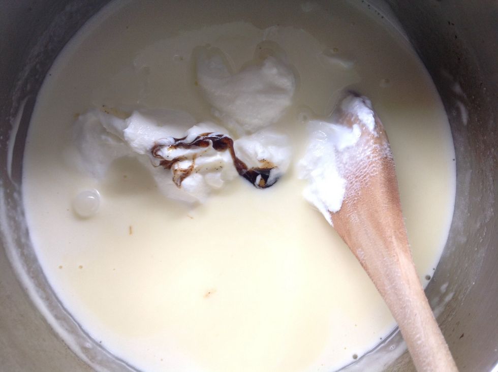 Add the vanilla and yogurt and gently whisk until combined.