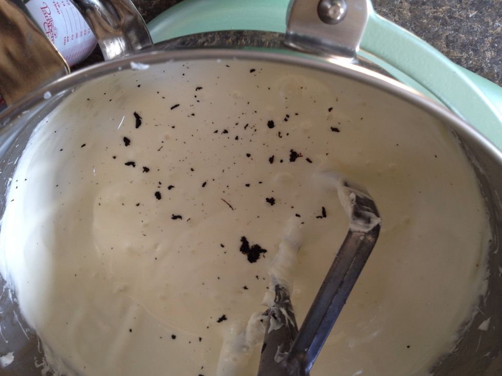 Add the vanilla bean guts to the batter.